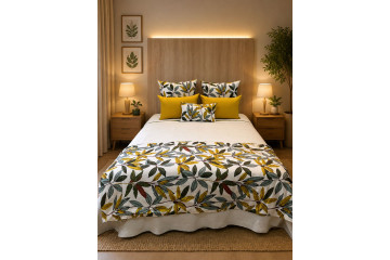 Plaid Acolchoado Folhas